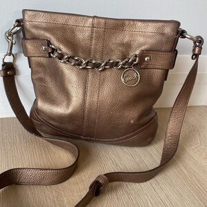 Coach Metallic Crossbody Bag with Chain Detail